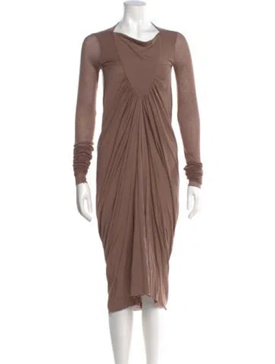 Pre-owned Rick Owens Cowl Neck Midi Length Dress In Multi