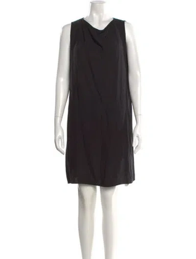Pre-owned Rick Owens Cowl Neck Mini Dress In Black