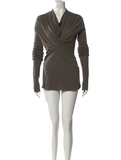 Pre-owned Rick Owens Cowl Neck Mini Dress In Neutral