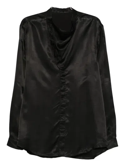 Rick Owens Cowl-neck Shirt In Black