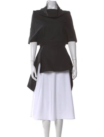 Pre-owned Rick Owens Cowl Neck Short Sleeve Top In Black