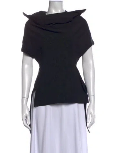 Pre-owned Rick Owens Cowl Neck Short Sleeve Top In Grey