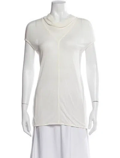 Pre-owned Rick Owens Cowl Neck Short Sleeve Top In Neutral