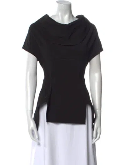 Pre-owned Rick Owens Cowl Neck Short Sleeve T-shirt In Black