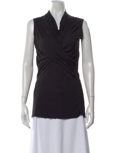Pre-owned Rick Owens Cowl Neck Sleeveless Top In Black