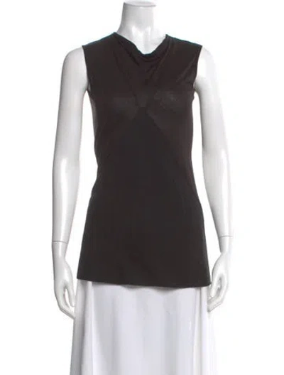 Pre-owned Rick Owens Cowl Neck Sleeveless Top In Brown