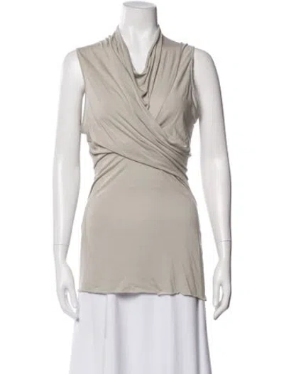 Pre-owned Rick Owens Cowl Neck Sleeveless Top In Gray