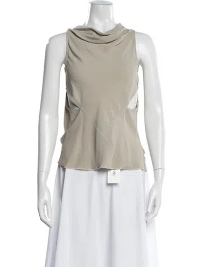 Pre-owned Rick Owens Cowl Neck Sleeveless Top In Gray