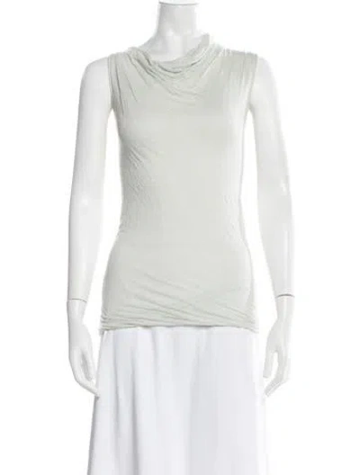 Pre-owned Rick Owens Cowl Neck Sleeveless Top In Green