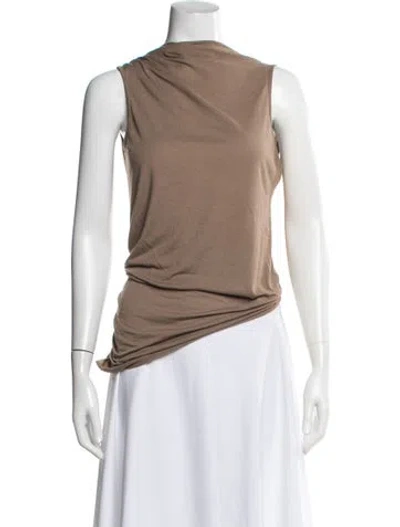 Pre-owned Rick Owens Cowl Neck Sleeveless Top In Neutrals