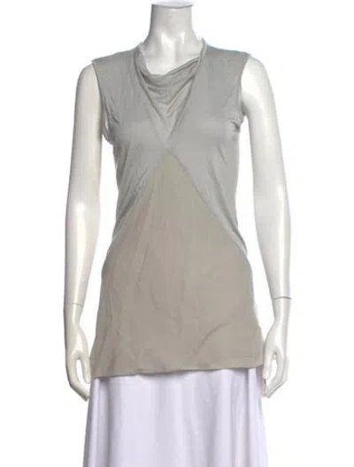 Pre-owned Rick Owens Cowl Neck Sleeveless Top In Neutrals
