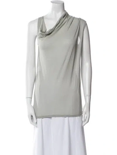 Pre-owned Rick Owens Cowl Neck Sleeveless Tunic In Gray