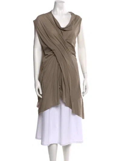 Pre-owned Rick Owens Cowl Neck Sleeveless Tunic In Neutral