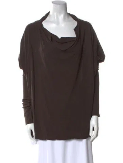 Pre-owned Rick Owens Cowl Neck Sweater In Brown