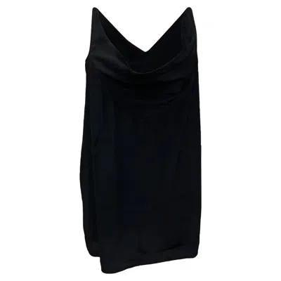 Rick Owens Cowl Neck Tank Top In Black Acetate