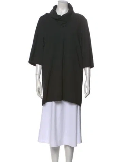 Pre-owned Rick Owens Cowl Neck Three-quarter Sleeve Top W/ Tags In Black