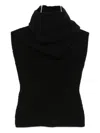 Rick Owens Cowl Neck Top In Black