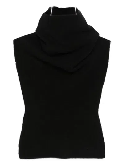 Rick Owens Cowl Neck Top In Black