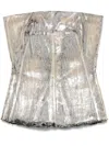Rick Owens Women Bustier With Crackle Effect In Gold