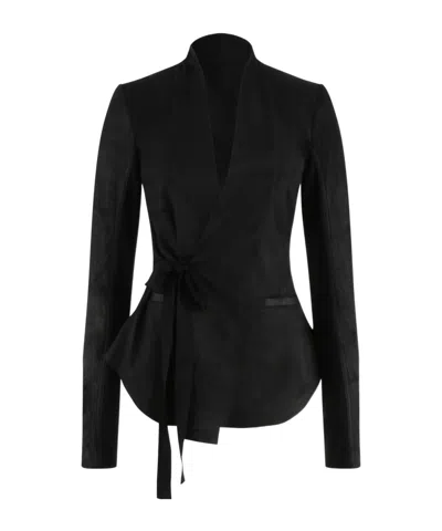 Rick Owens Cracked-effect Leather Jacket In Black