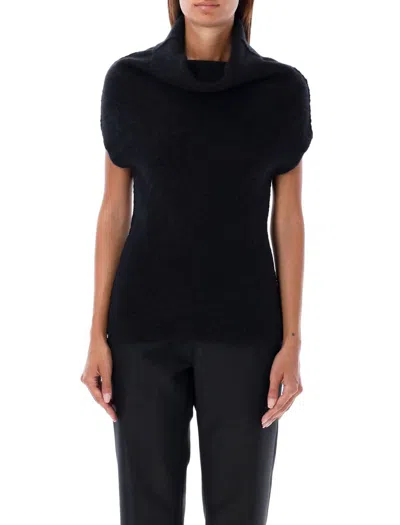 Rick Owens Sl Crater Knit Top In Black