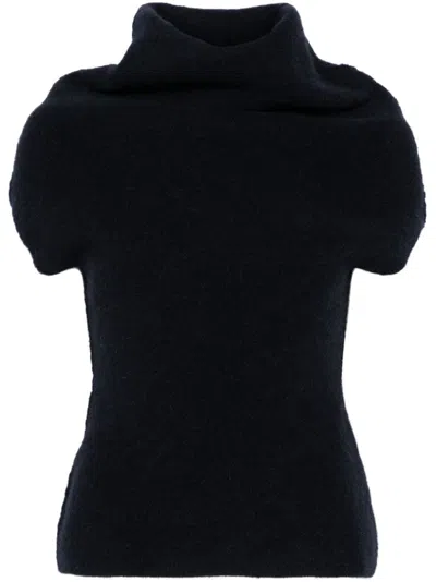Rick Owens Crater Knitted Top In 黑色