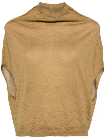 Rick Owens Crater Knitted Vest In 中性色