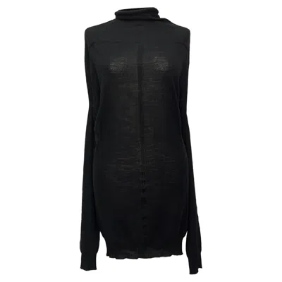 Rick Owens Crater Oversized Sweater In Black Wool