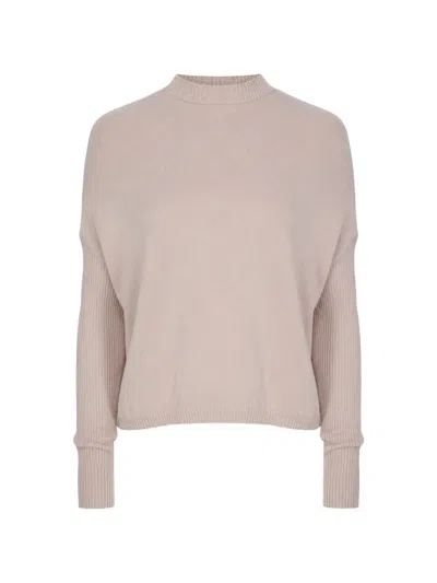 Rick Owens Crater Ribbed-sleeve Sweater In Pink