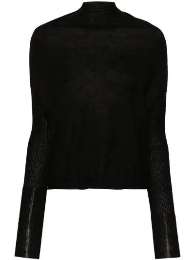 Rick Owens Crater Virgin Wool Jumper In Black