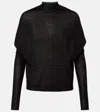 Rick Owens Crater Virgin Wool Sweater In Black