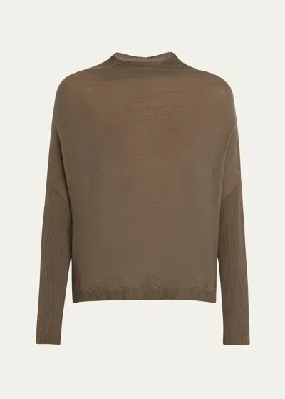 Rick Owens Crater Wool Loose Sweater In Dust