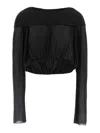 Rick Owens Crooped Hooded Tunic Sweaters And Cardigans Black In Black