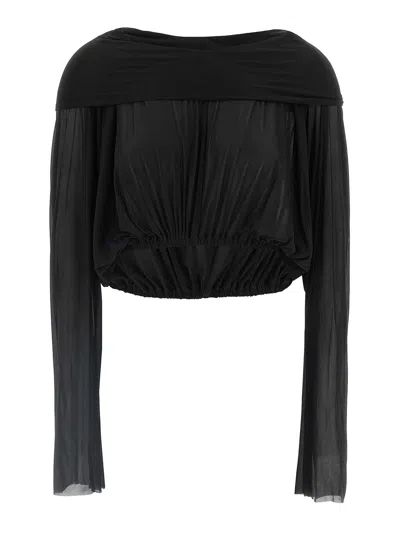 Rick Owens Crooped Hooded Tunic Sweater