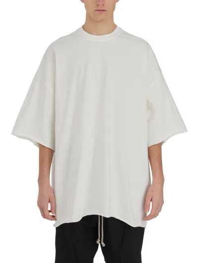Rick Owens Cotton Oversized Tommy T-shirt In Cream
