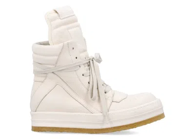 Pre-owned Rick Owens Creep Geobasket High (women's) Sneakers In Milk In White