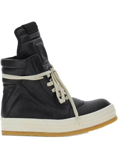 RICK OWENS RICK OWENS "CREEP GEOBASKET" LEATHER SNEAKERS