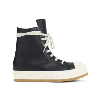 Rick Owens Creep Leather High-top Sneakers In Black