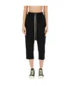 Rick Owens Pressed-crease Drawstring Cropped Trousers In Black