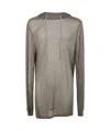 Rick Owens Gray Hollywood Viscose Crepe Jersey Hoodie In Gray
