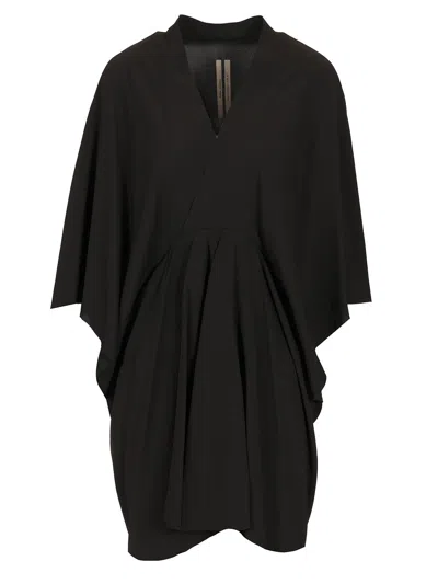 Rick Owens Crepe Mini Dress Jackets Black