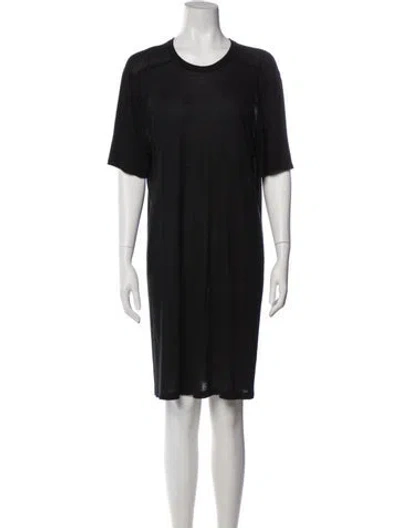 Pre-owned Rick Owens Crew Neck Knee-length Dress In Black