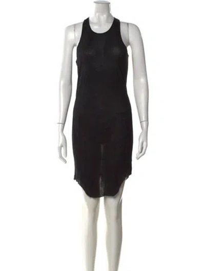 Pre-owned Rick Owens Crew Neck Knee-length Dress In Black