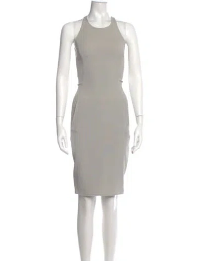 Pre-owned Rick Owens Crew Neck Knee-length Dress In Gray
