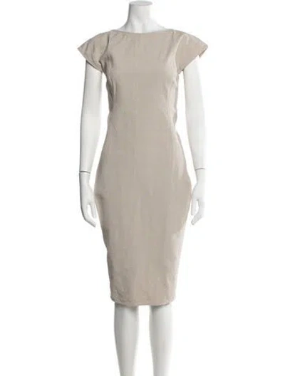 Pre-owned Rick Owens Crew Neck Knee-length Dress In Neutrals