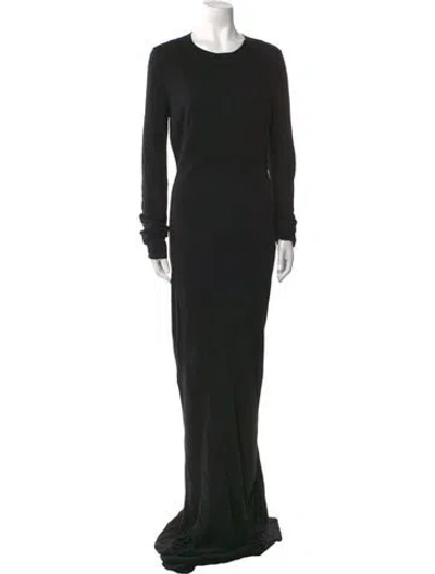 Pre-owned Rick Owens Crew Neck Long Dress In Black