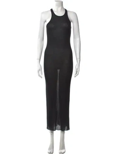 Pre-owned Rick Owens Crew Neck Long Dress In Black