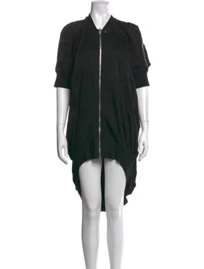 Pre-owned Rick Owens Crew Neck Long Dress In Black