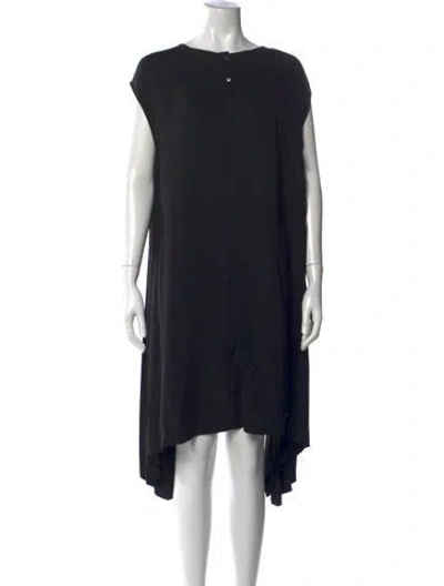 Pre-owned Rick Owens Crew Neck Long Dress In Black