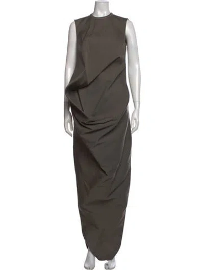 Pre-owned Rick Owens Crew Neck Long Dress In Gray
